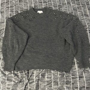 H&M Charcoal Sweater with Embellishments